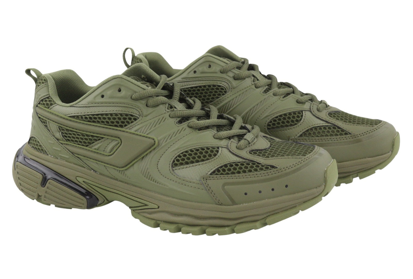 DIESEL S-Serendipity Pro-X1 Men Sneakers EU42.5 Green Panelled Low RRP275