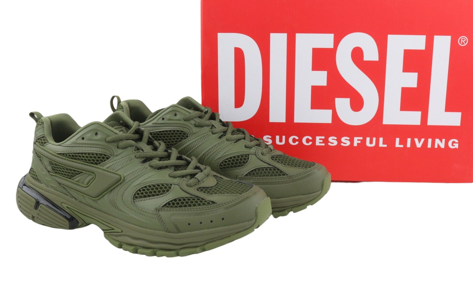 DIESEL S-Serendipity Pro-X1 Men Sneakers EU42 Green Panelled Low RRP275