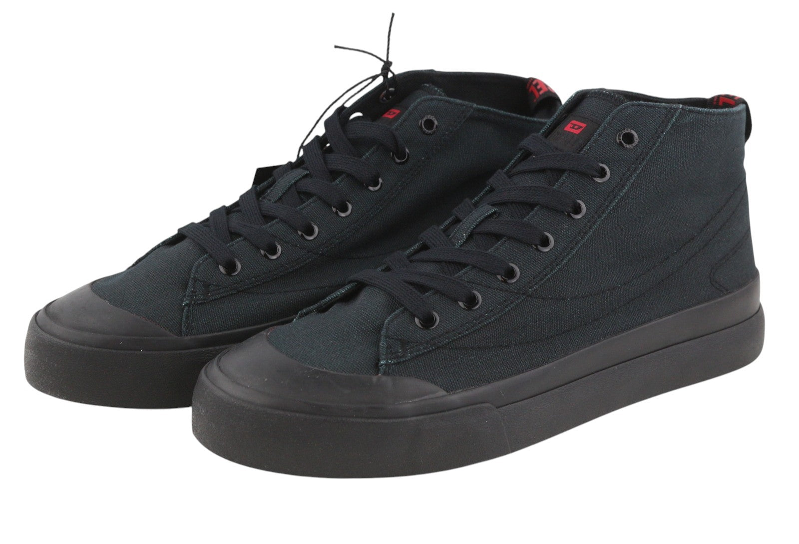 DIESEL S-Athos Mid Men Sneakers EU43 Black Canvas Almond Toe Laced RRP150