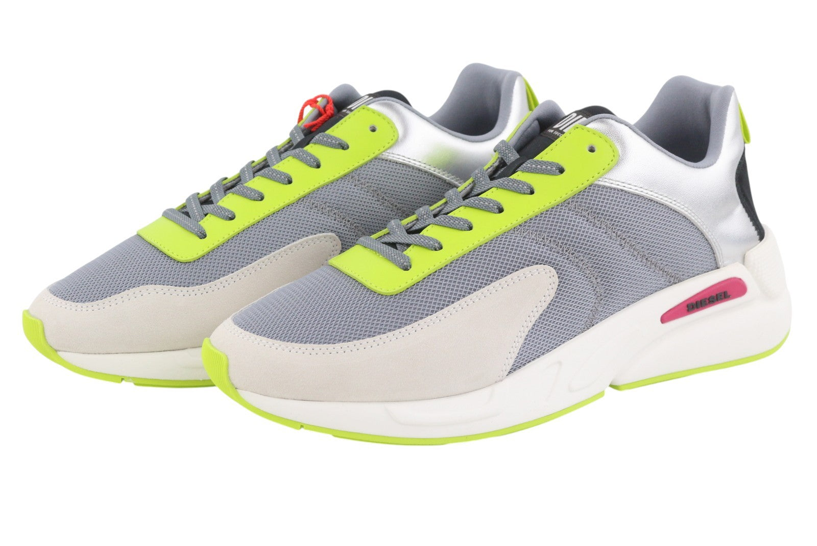 DIESEL S-Serena Low Men Sneakers EU43 Grey Leather Details Almond Lace RRP195