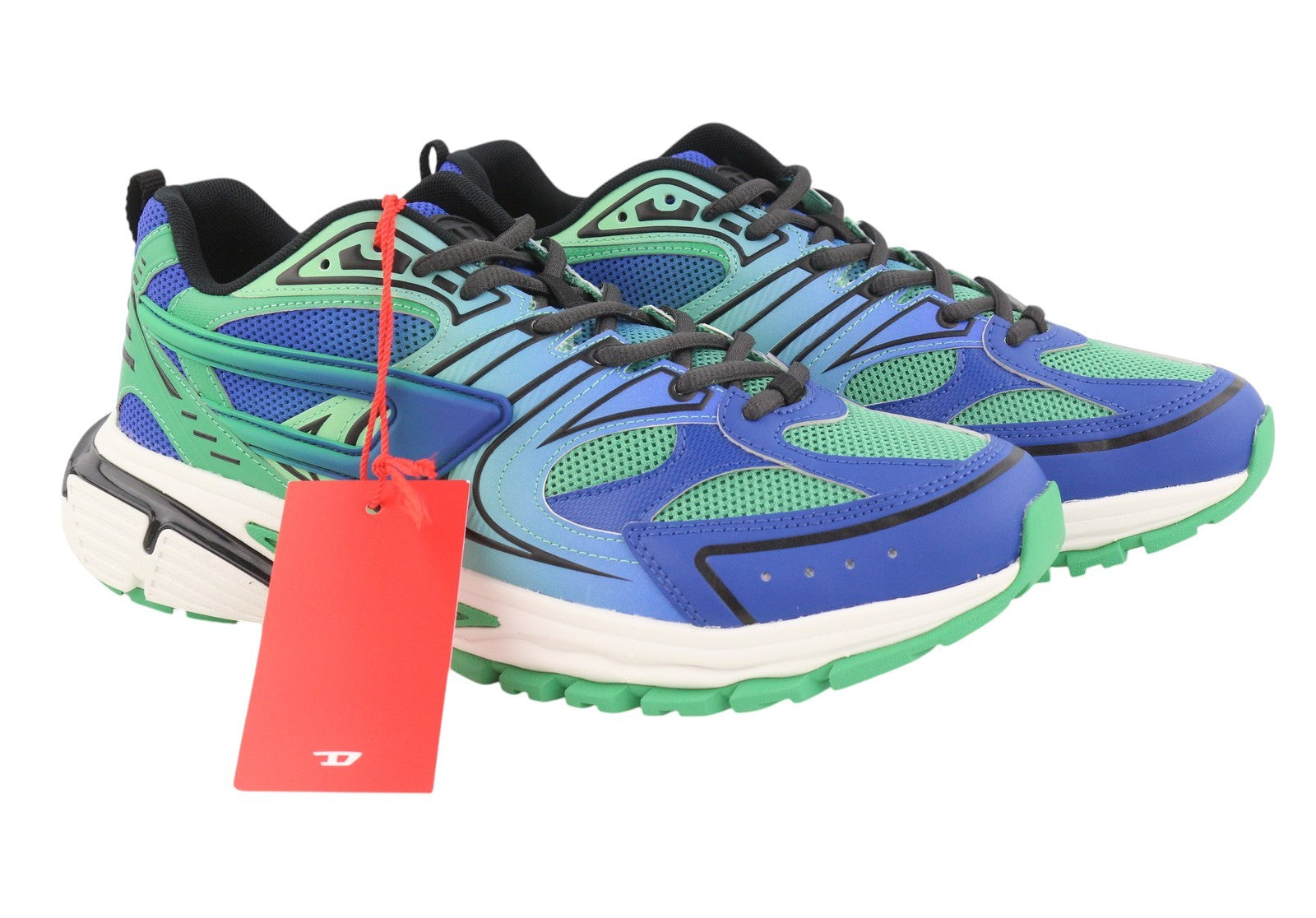 DIESEL S-Serendipity Pro-X1 Men Sneakers EU42 Blue & Green Panelled Low RRP275