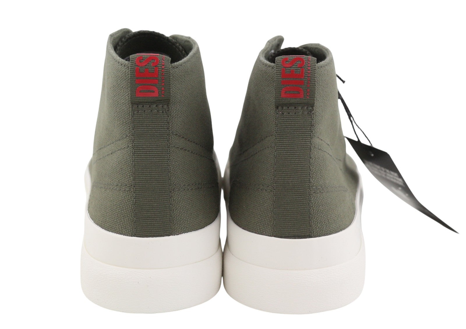 DIESEL S-Athos Mid Men Sneakers EU45 Olive Nigh Canvas Almond Toe Laced RRP150