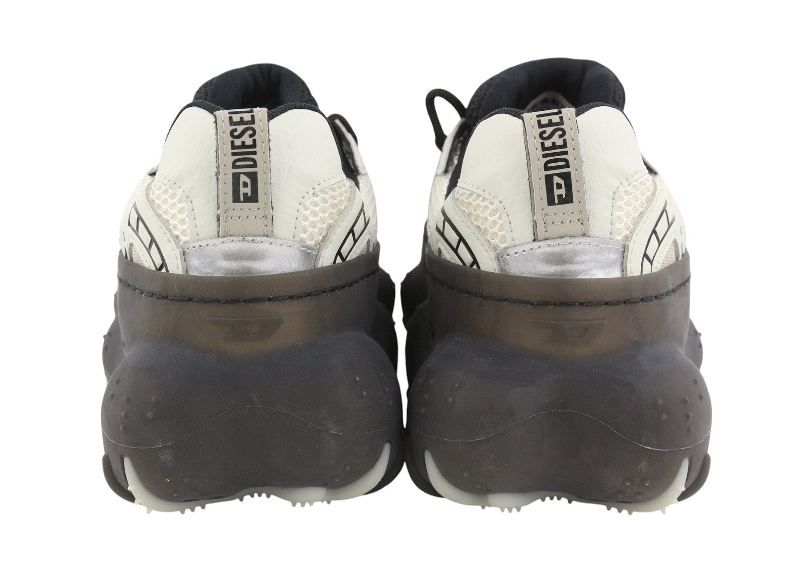 DIESEL S-Prototype P1 Men Sneakers EU44 White Silver Low Top Laced RRP350