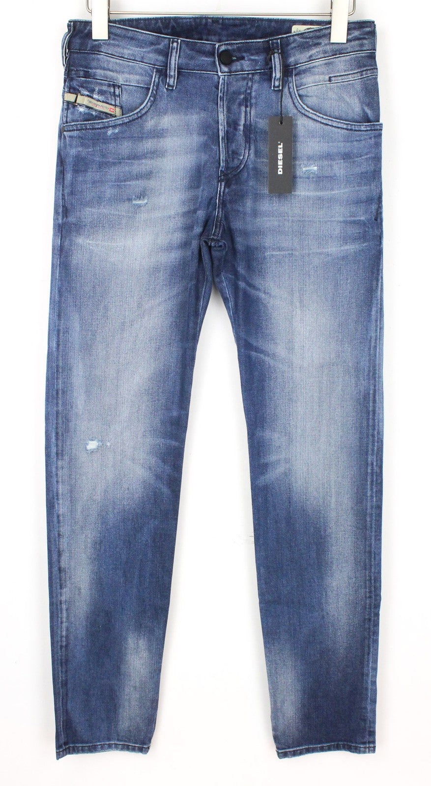 DIESEL D-Bazer 084DD Men Jeans W29/L34 Tapered Fit Washed Blue Cotton Stretch