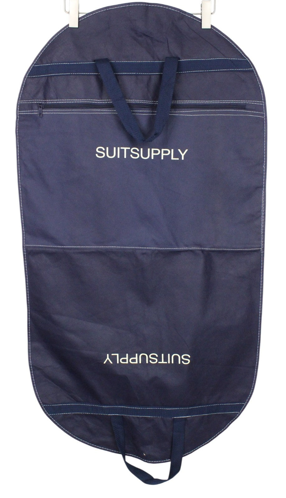 SUITSUPPLY Men Bag OS Navy Blue Logo Garment Clothes Storage Zip Dust