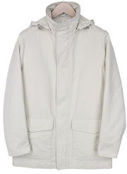 SUITSUPPLY Piemonte Men Jacket UK34R Beige Slim Water-Repellent Hooded Parka