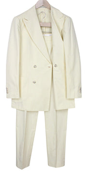 SUITSUPPLY Havana Men Suit UK38R Yellow 2-Piece Two-Row Slim Unlined Cotton