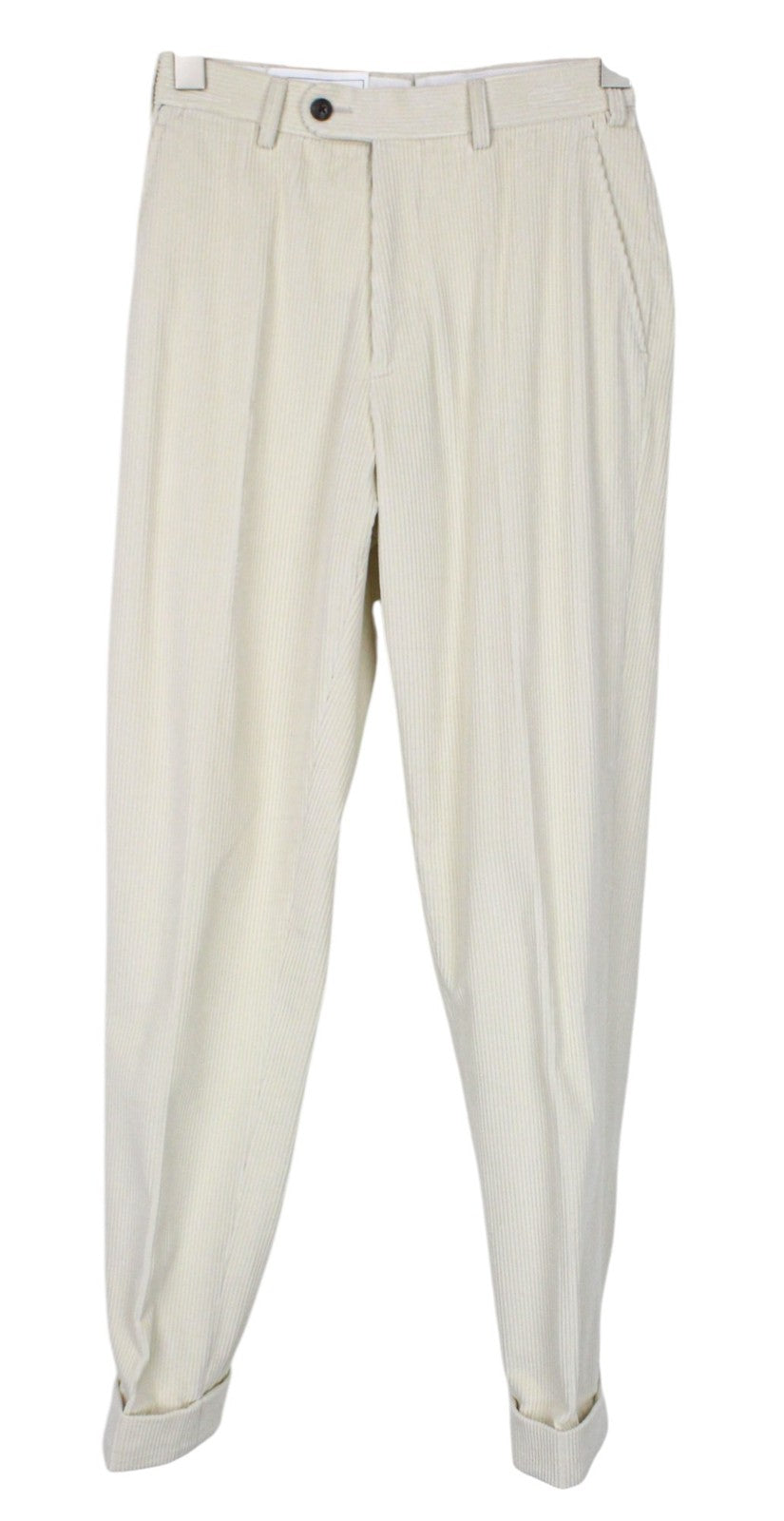 SUITSUPPLY La Spalla Men Suit UK30R Beige 2Pc Two-Row Slim Cotton Velvet Cord