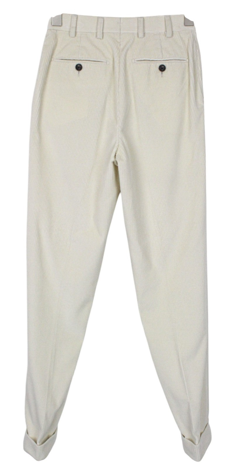 SUITSUPPLY La Spalla Men Suit UK30R Beige 2Pc Two-Row Slim Cotton Velvet Cord