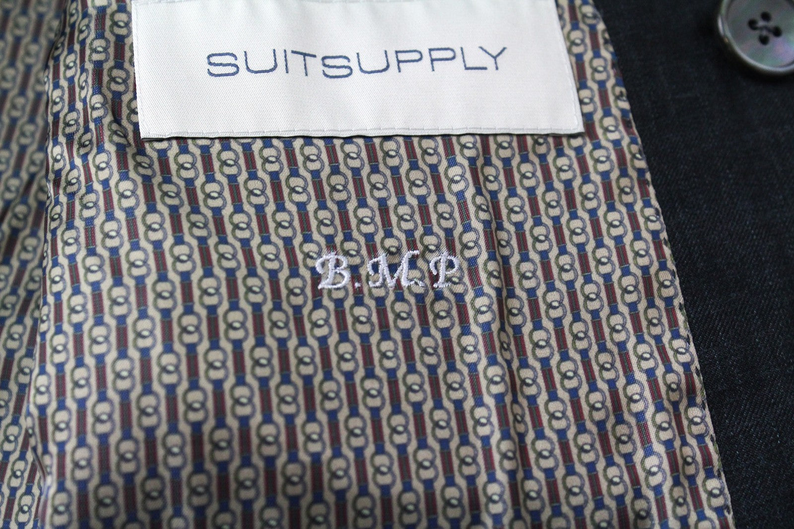SUITSUPPLY La Spalla Men Suit UK30R Green 2Pc Silk Cashmere Linen Two-Row Slim