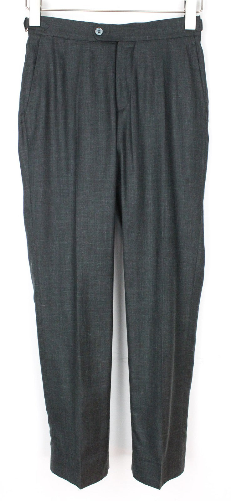 SUITSUPPLY La Spalla Men Suit UK30R Green 2Pc Silk Cashmere Linen Two-Row Slim