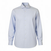 SUITSUPPLY Men Shirt 40L/15 3/4L Extra Slim Blue Pure Cotton Striped Long Sleeve