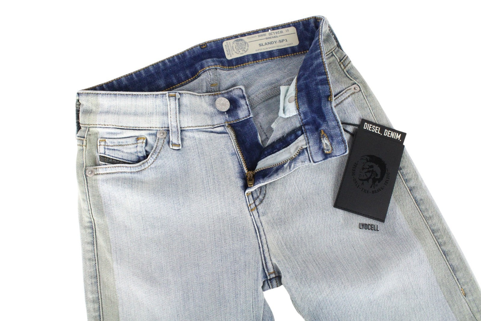 DIESEL Slandy-SP1 0090E Women Jeans W24/L30 Girls Blue Super Slim Skinny Stretch