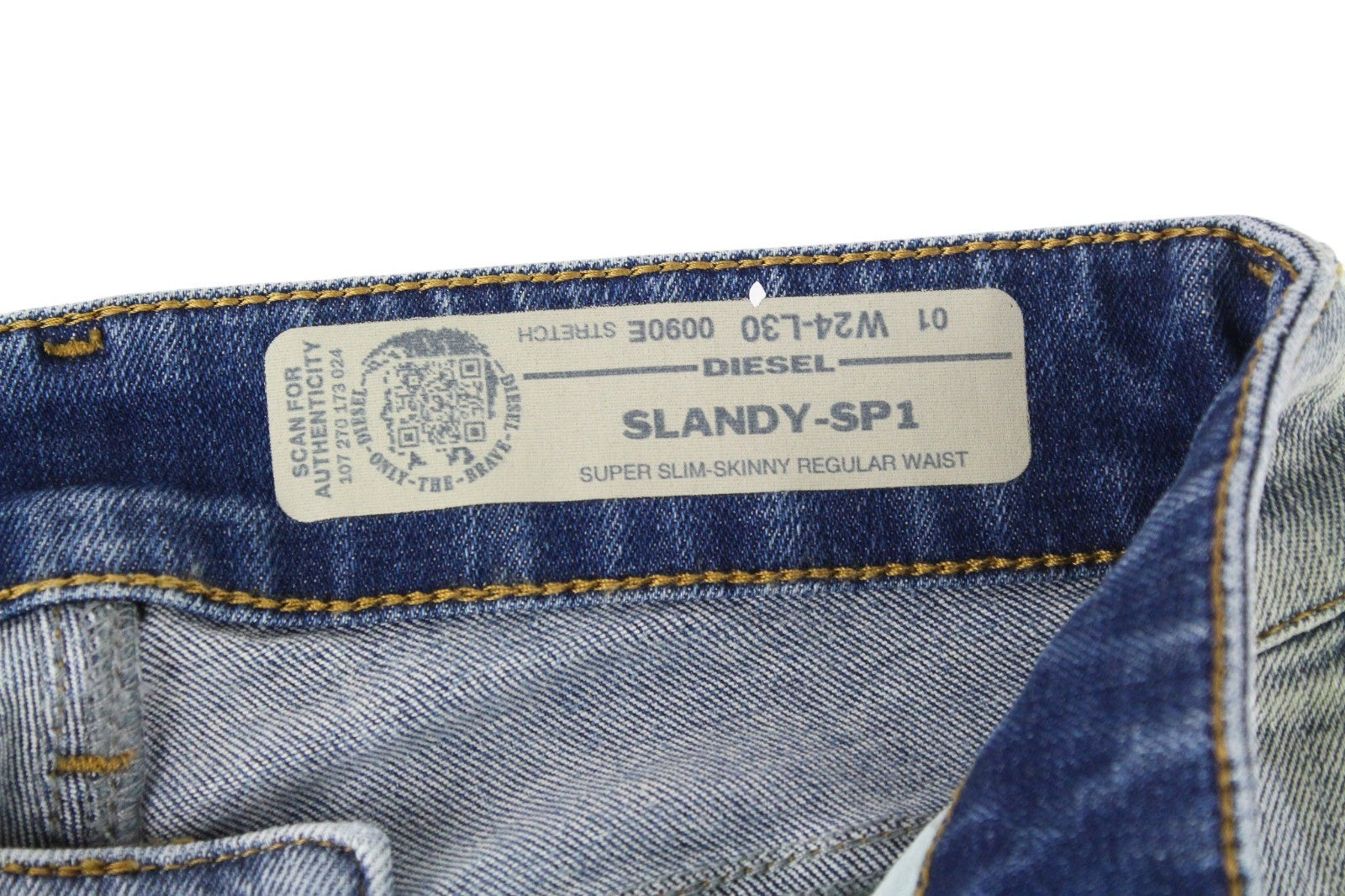 DIESEL Slandy-SP1 0090E Women Jeans W24/L30 Girls Blue Super Slim Skinny Stretch