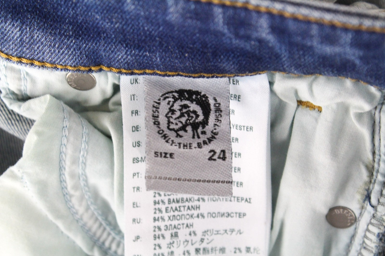 DIESEL Slandy-SP1 0090E Women Jeans W24/L30 Girls Blue Super Slim Skinny Stretch