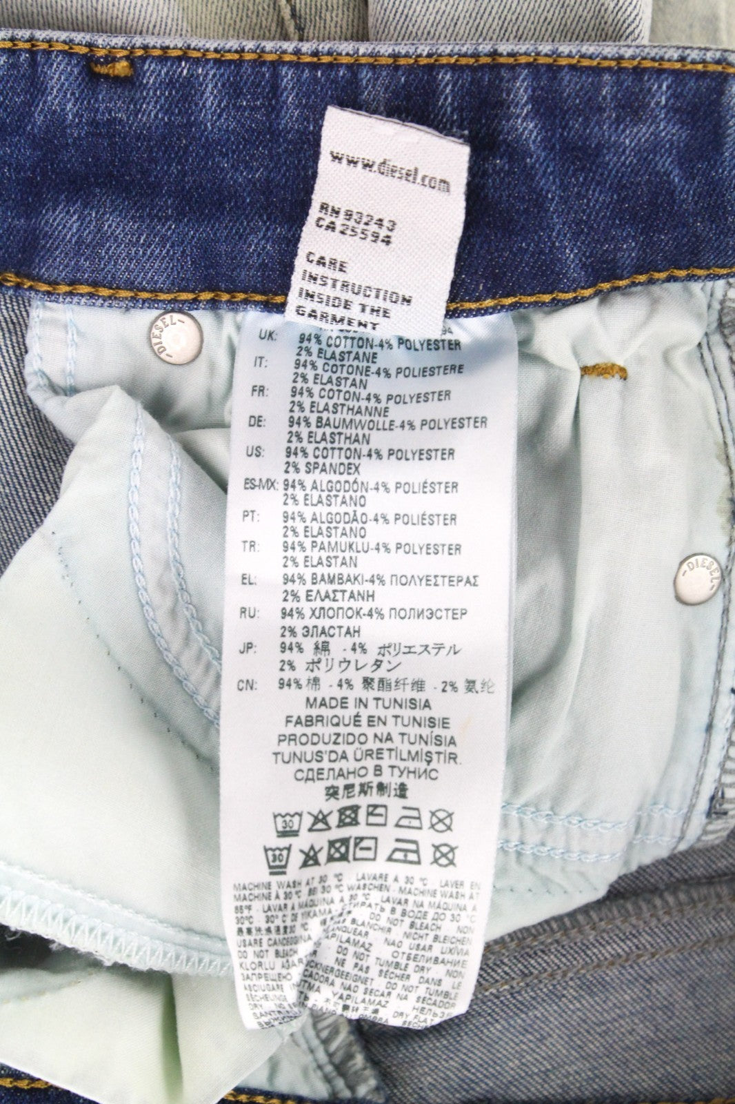 DIESEL Slandy-SP1 0090E Women Jeans W24/L30 Girls Blue Super Slim Skinny Stretch