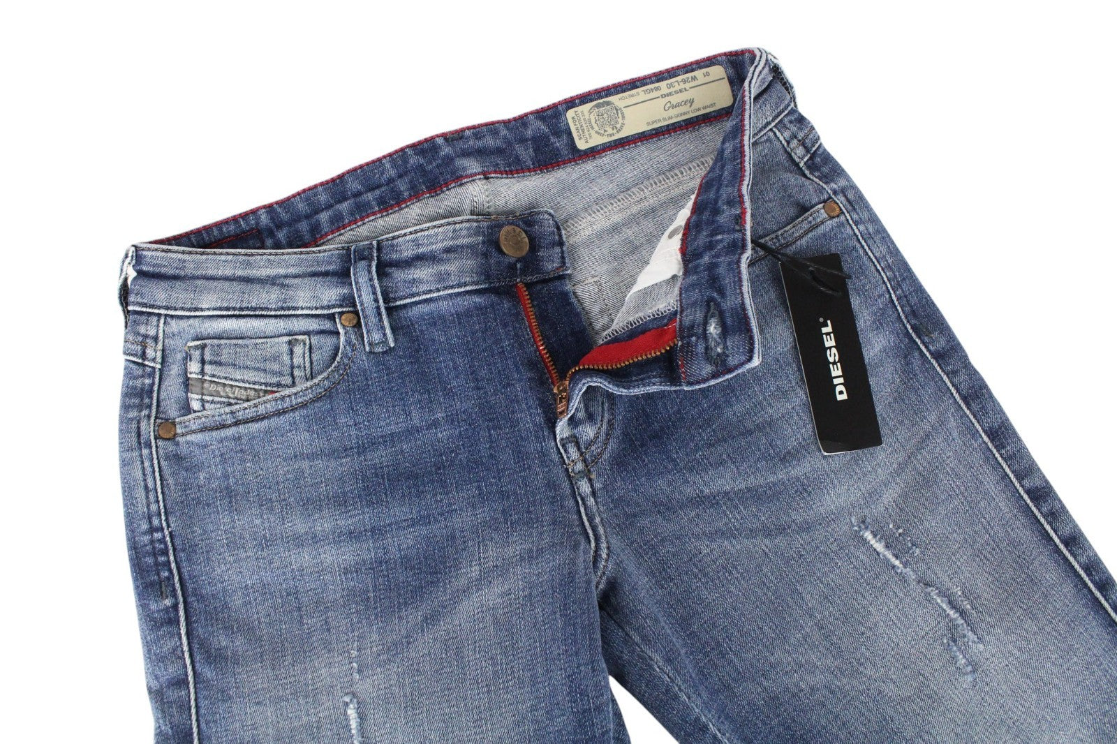 DIESEL Gracey 084GL Women Jeans W26/L30 Super Slim Skinny Cotton Stretch Blue