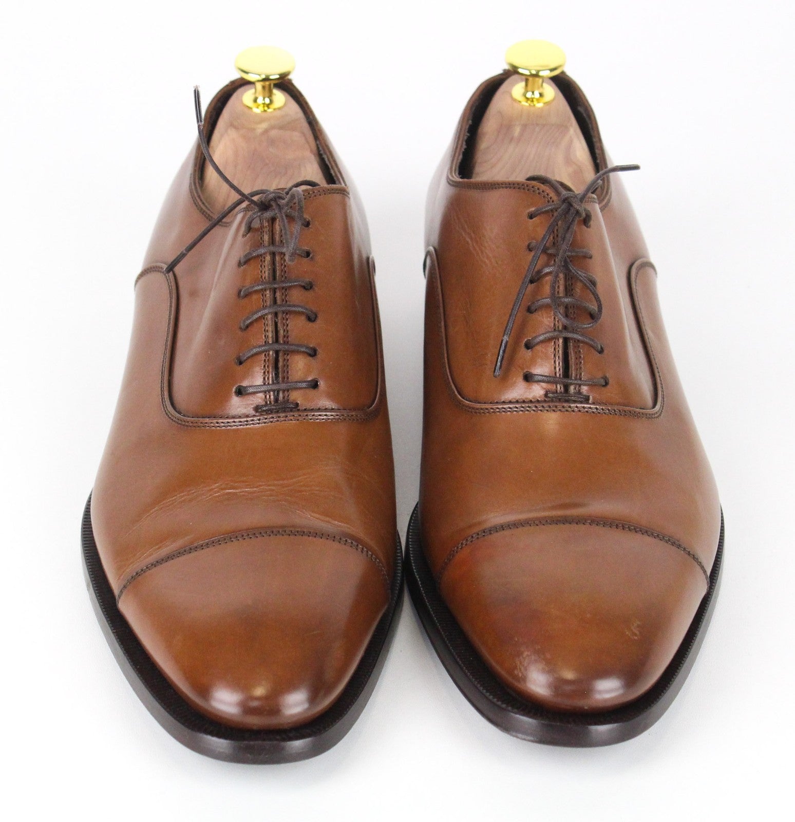 SUITSUPPLY Men Formal Shoes EU42 Brown Genuine Leather Classic Laced Low-Top
