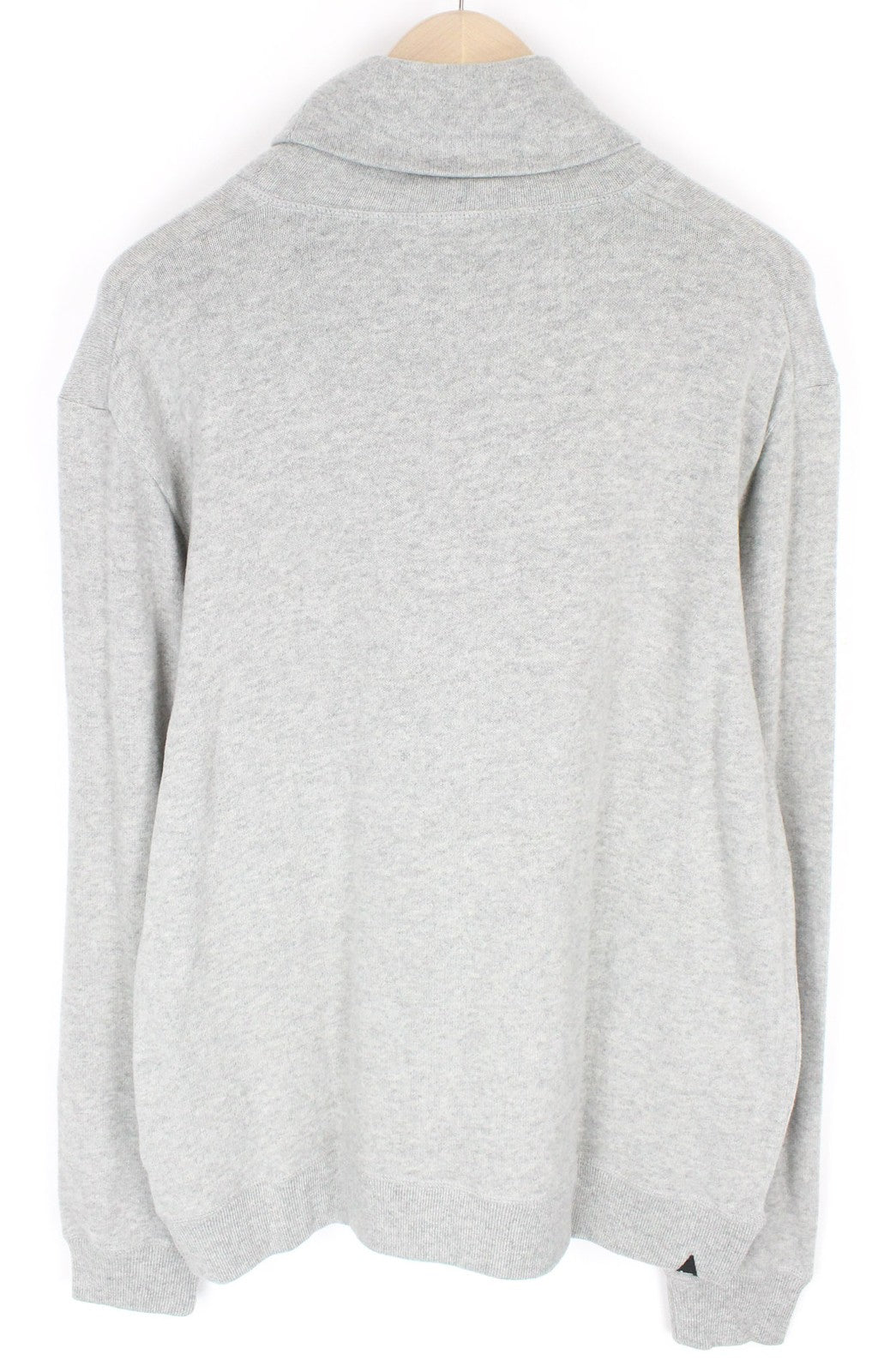 DENHAM Women Sweatshirt XL Grey Marl Cotton Blend Stretch Tab Roll Neck Casual