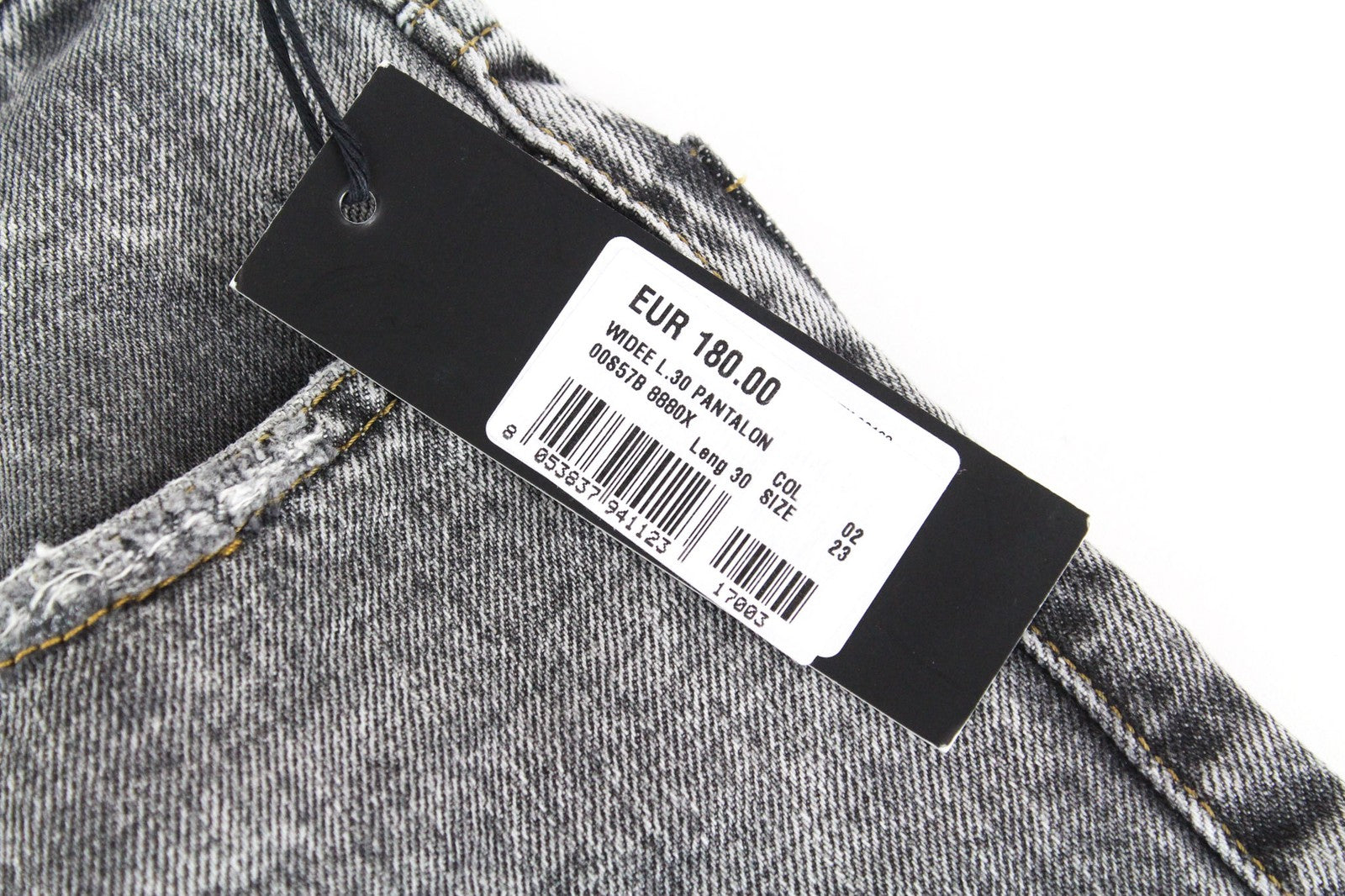 DIESEL Widee 8880X Women Jeans W23/L30 Girls Straight Fit Pure Cotton Grey