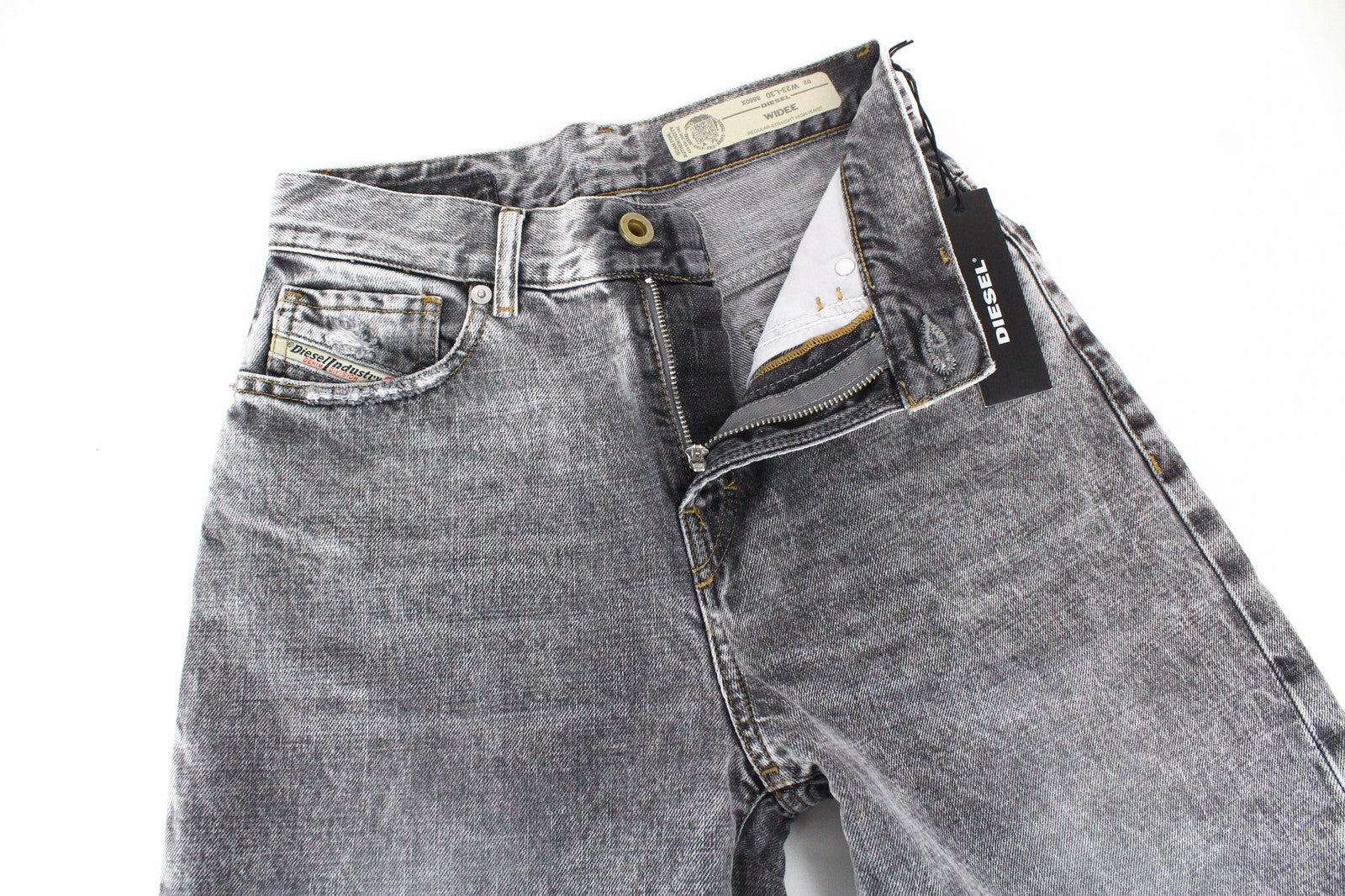 DIESEL Widee 8880X Women Jeans W23/L30 Girls Straight Fit Pure Cotton Grey