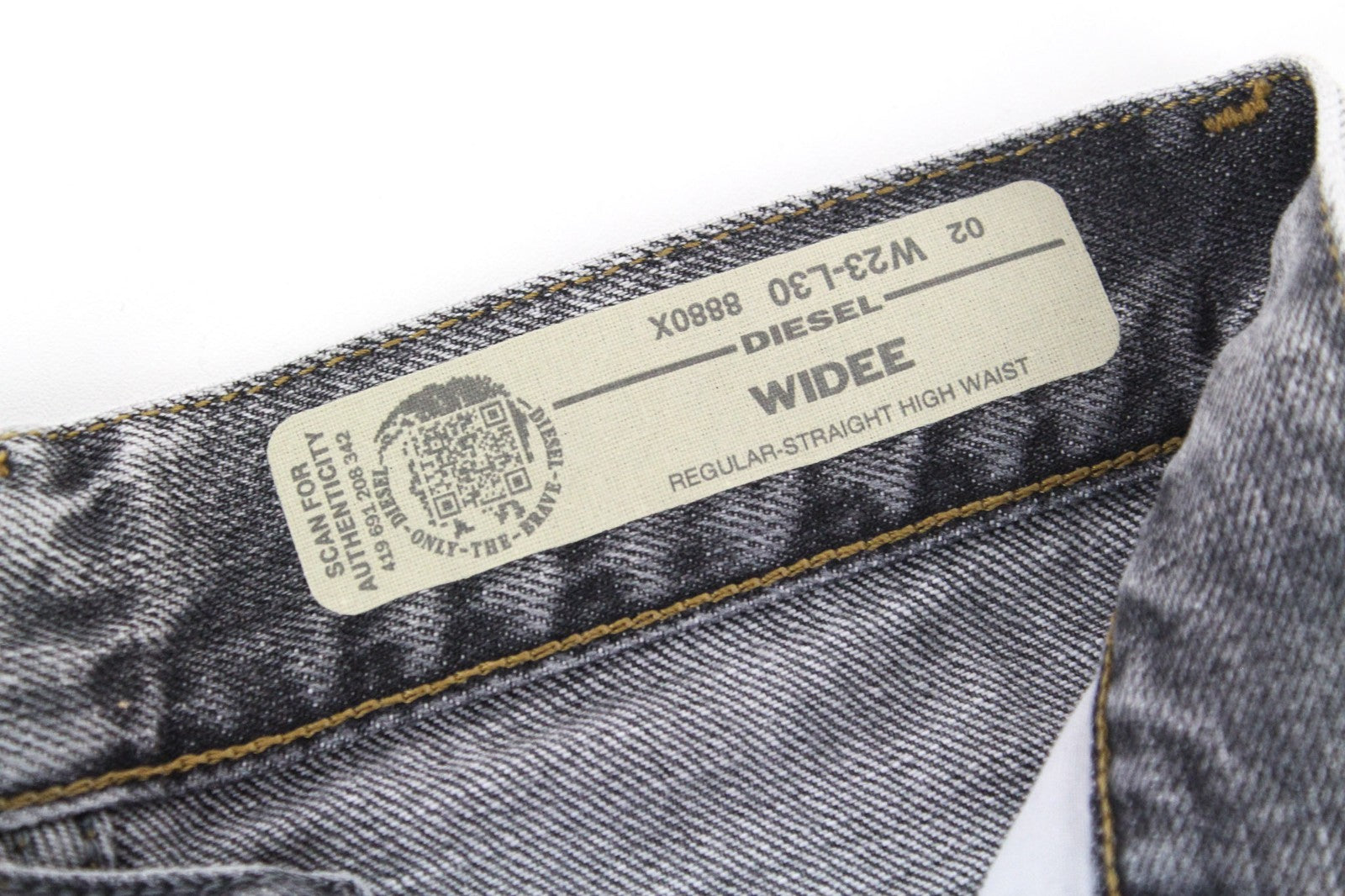 DIESEL Widee 8880X Women Jeans W23/L30 Girls Straight Fit Pure Cotton Grey