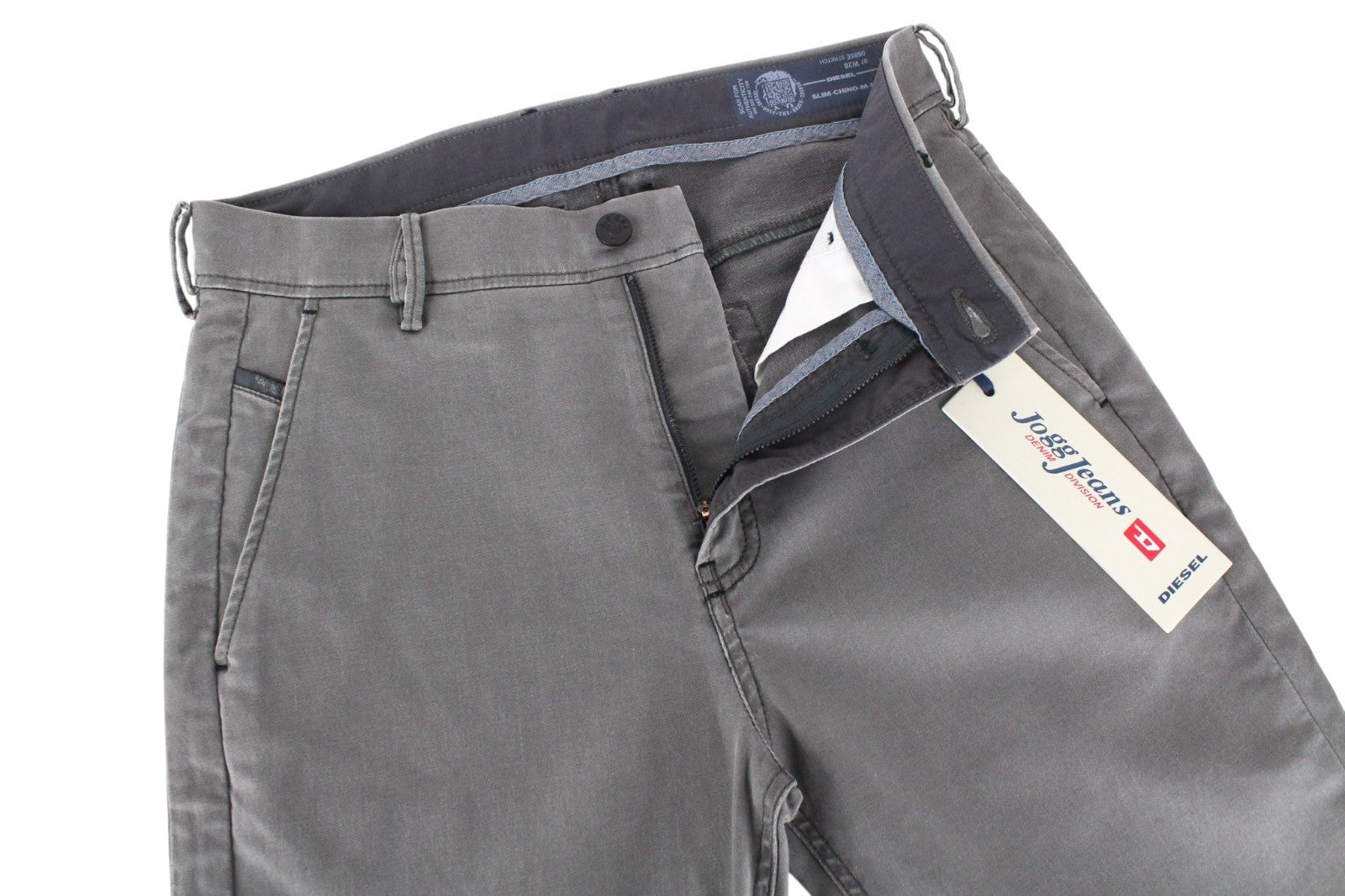 DIESEL Slim-Chino-M-NE 0685E Men Jeans W28 Sweat Jogg Slim Grey Cotton Stretch