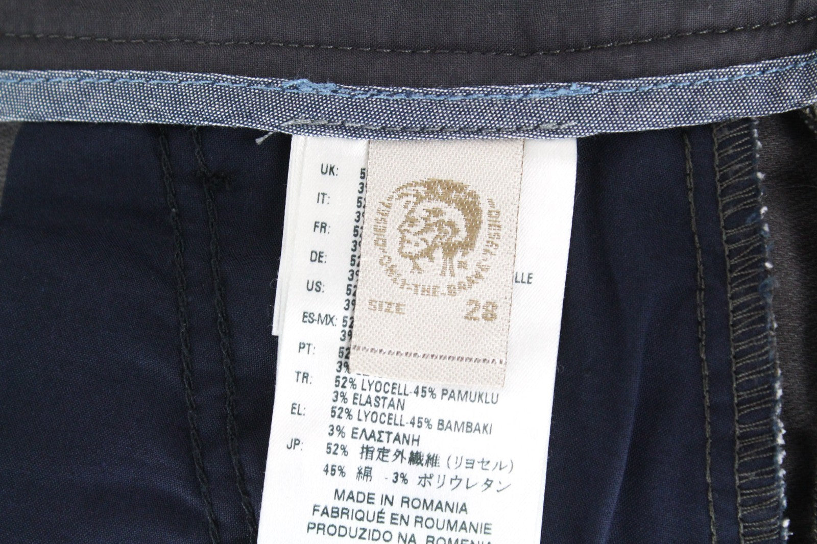 DIESEL Slim-Chino-M-NE 0685E Men Jeans W28 Sweat Jogg Slim Grey Cotton Stretch