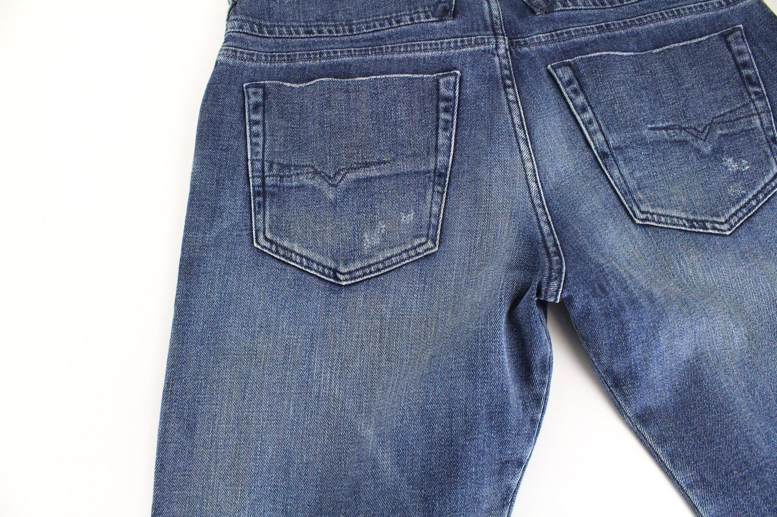 DIESEL D-Bazer 0870H Men Jeans W29/L32 Tapered Blue Cotton Stretch Button-Fly