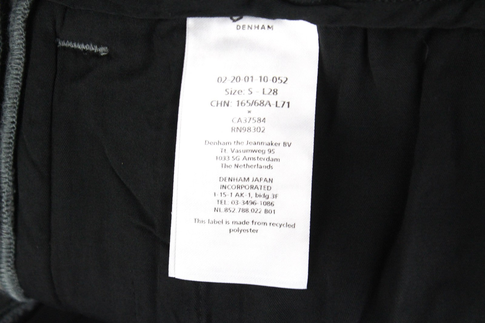 DENHAM Preston Women Trousers S Grey Stretch Pleated Front Slit Pocket