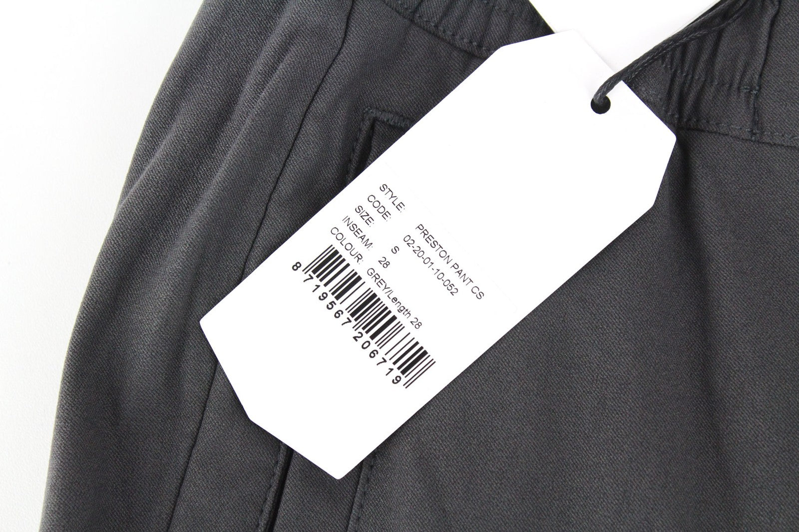 DENHAM Preston Women Trousers S Grey Stretch Pleated Front Slit Pocket