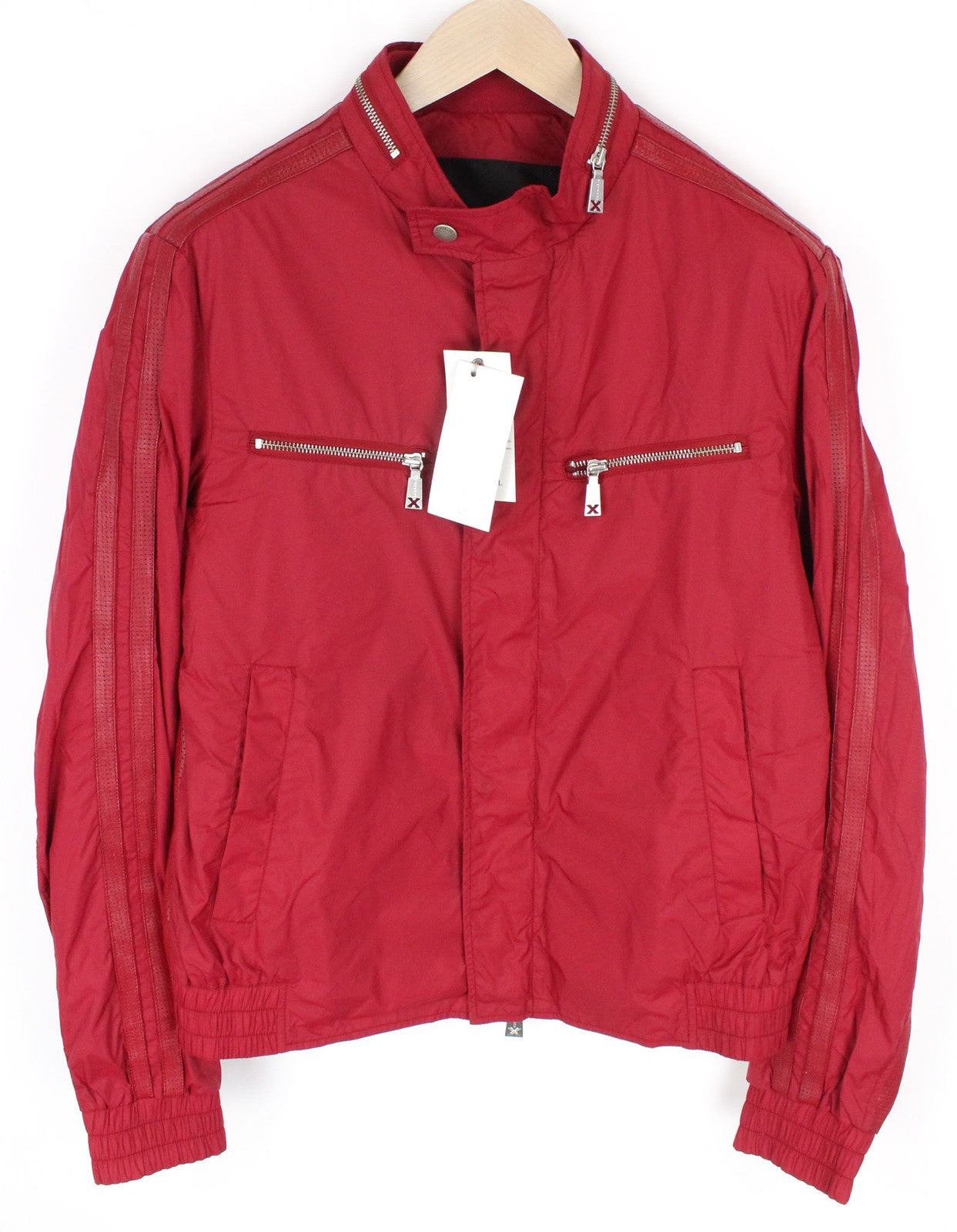 RICHMOND Men Jacket 50 L Red Lightweight Multi Pocket Single-Breasted
