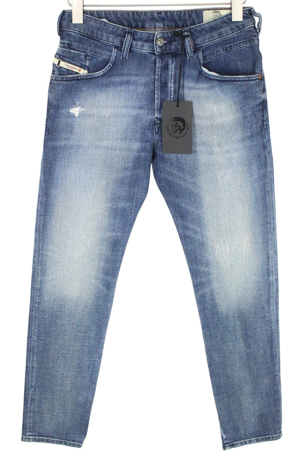 DIESEL D-Bazer 0870H Men Jeans W27/L32 Distress Blue Boys Taper Stretch Buttoned