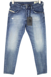 DIESEL D-Bazer 0870H Men Jeans W27/L32 Distress Blue Boys Taper Stretch Buttoned