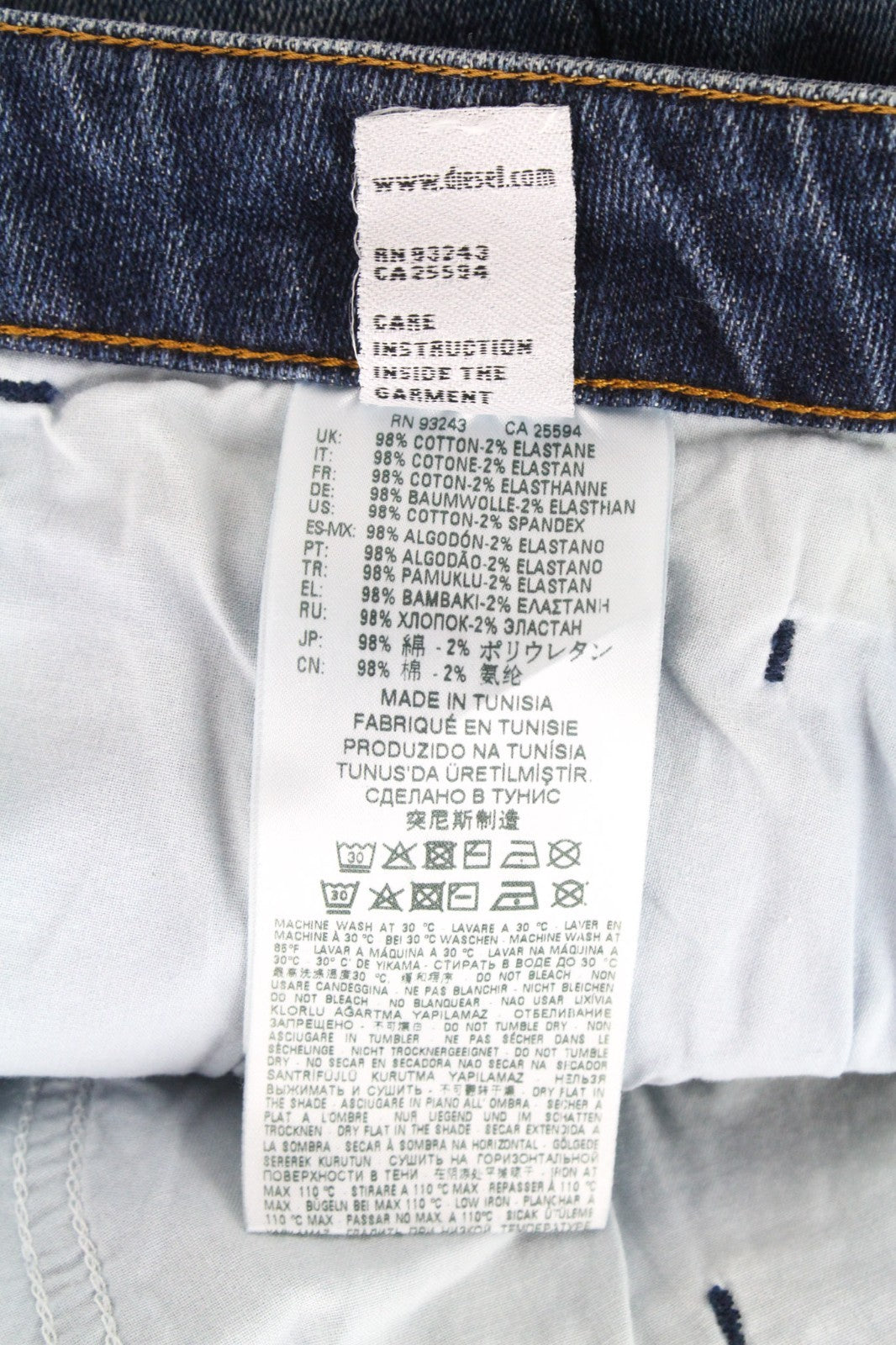 DIESEL D-Bazer 0870H Men Jeans W27/L32 Distress Blue Boys Taper Stretch Buttoned