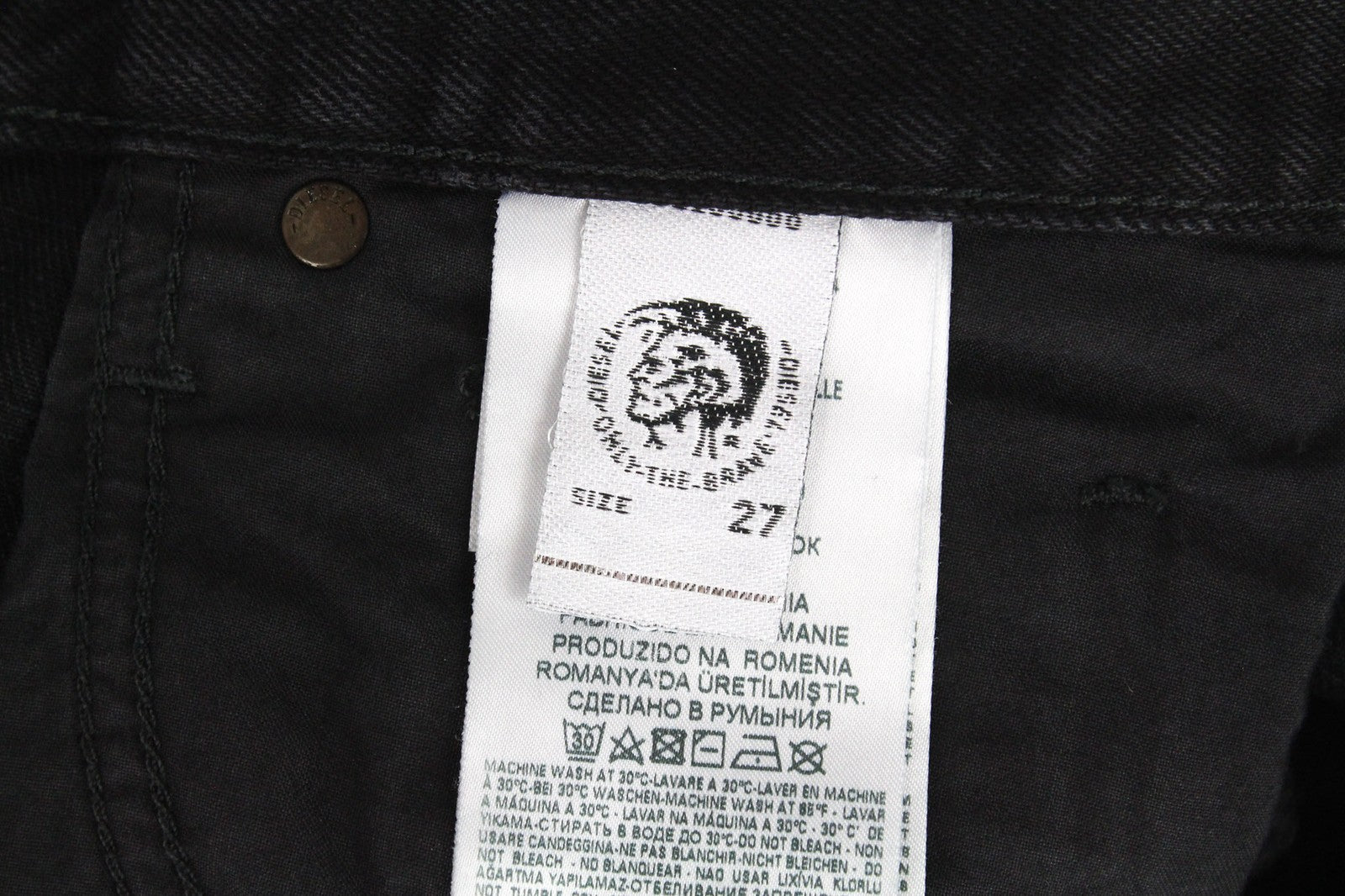DIESEL Mharky 088AD Men Jeans W27/L32 Non-Stretch Black Boys Slim Skinny Fit