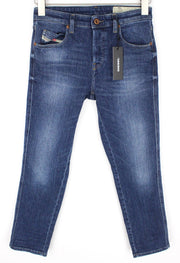 DIESEL Babhila 089AH Women Jeans W25/L30 Dark Blue Slim Skinny Stretch Buttoned