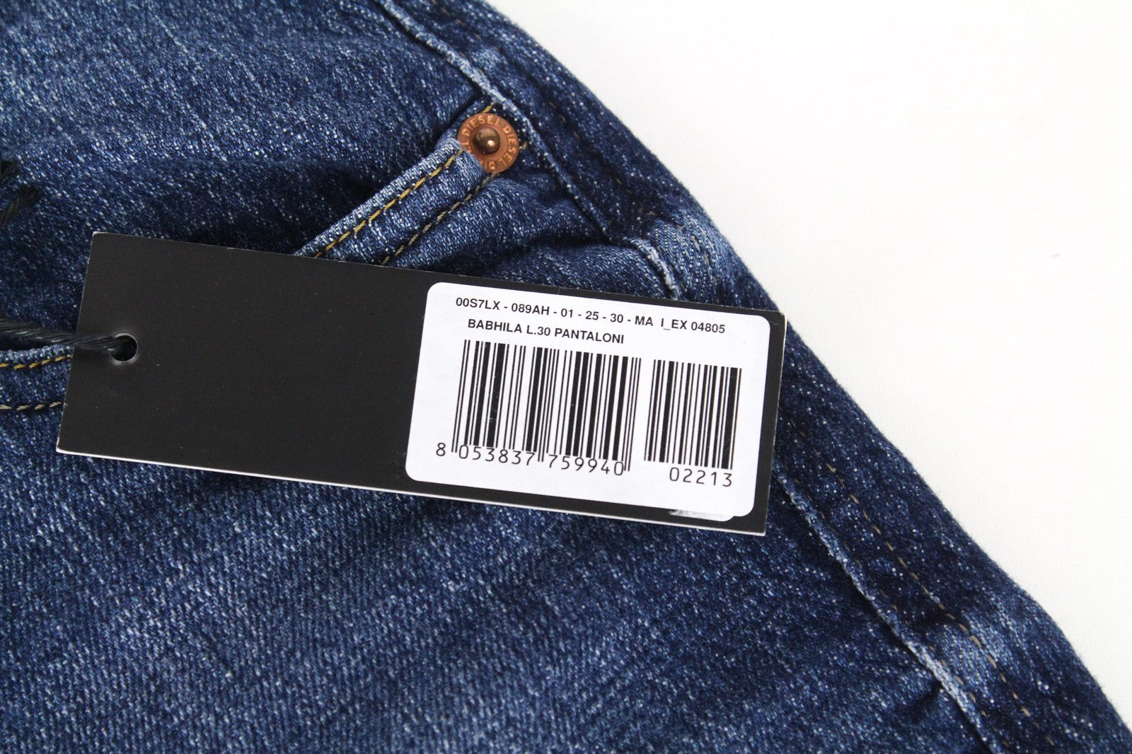 DIESEL Babhila 089AH Women Jeans W25/L30 Dark Blue Slim Skinny Stretch Buttoned