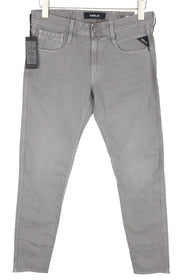 REPLAY Anbass Men Jeans W29/L32 Mid Grey Slim Fit Cotton Mix Stretch Zip-Fly