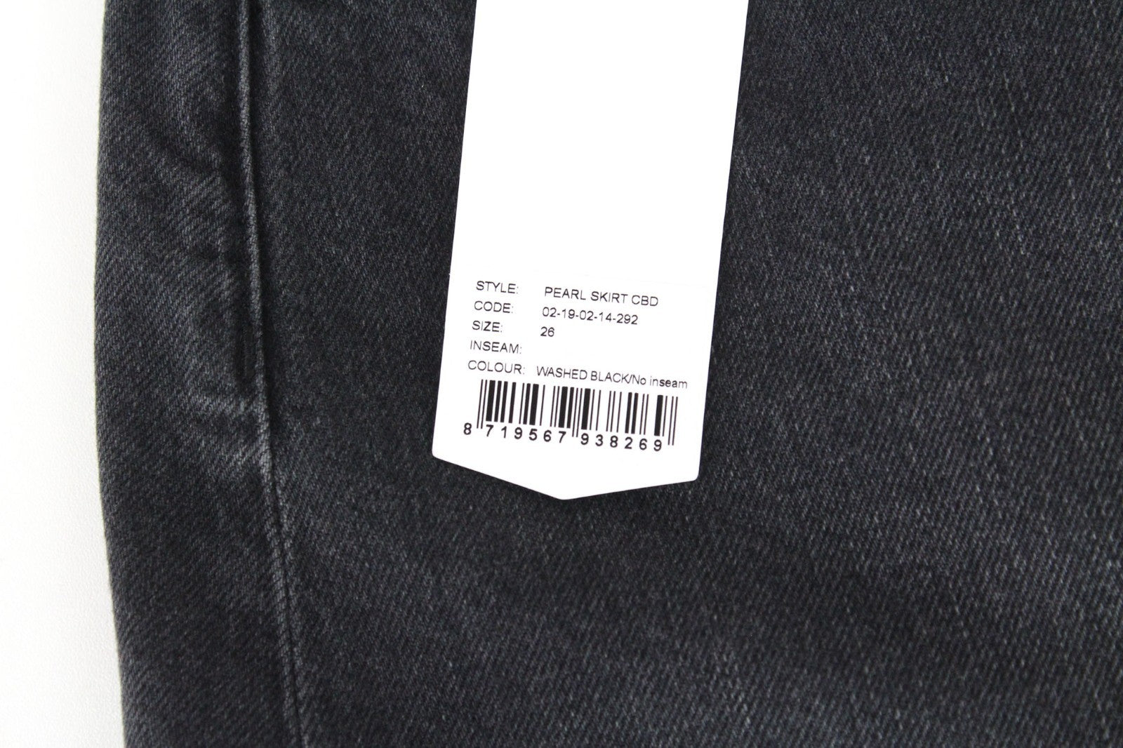 DENHAM Pearl Women Skirt W26 Washed Black Distressed Mini Buttoned Non-Stretch