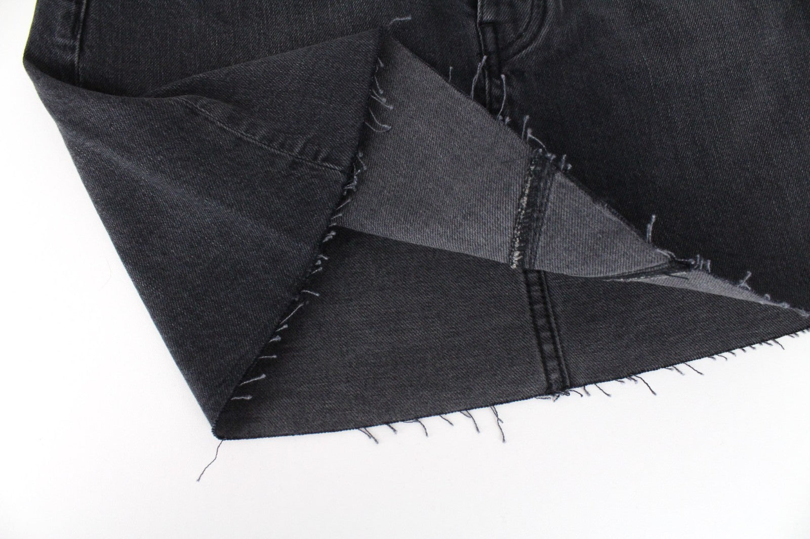 DENHAM Pearl Women Skirt W26 Washed Black Distressed Mini Buttoned Non-Stretch
