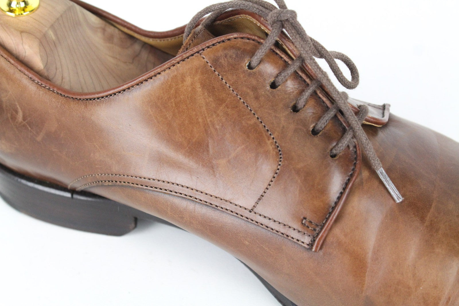 SUITSUPPLY Men Formal Shoes EU42 Mid Brown Pure Calfskin Blake-Stitched Oxford