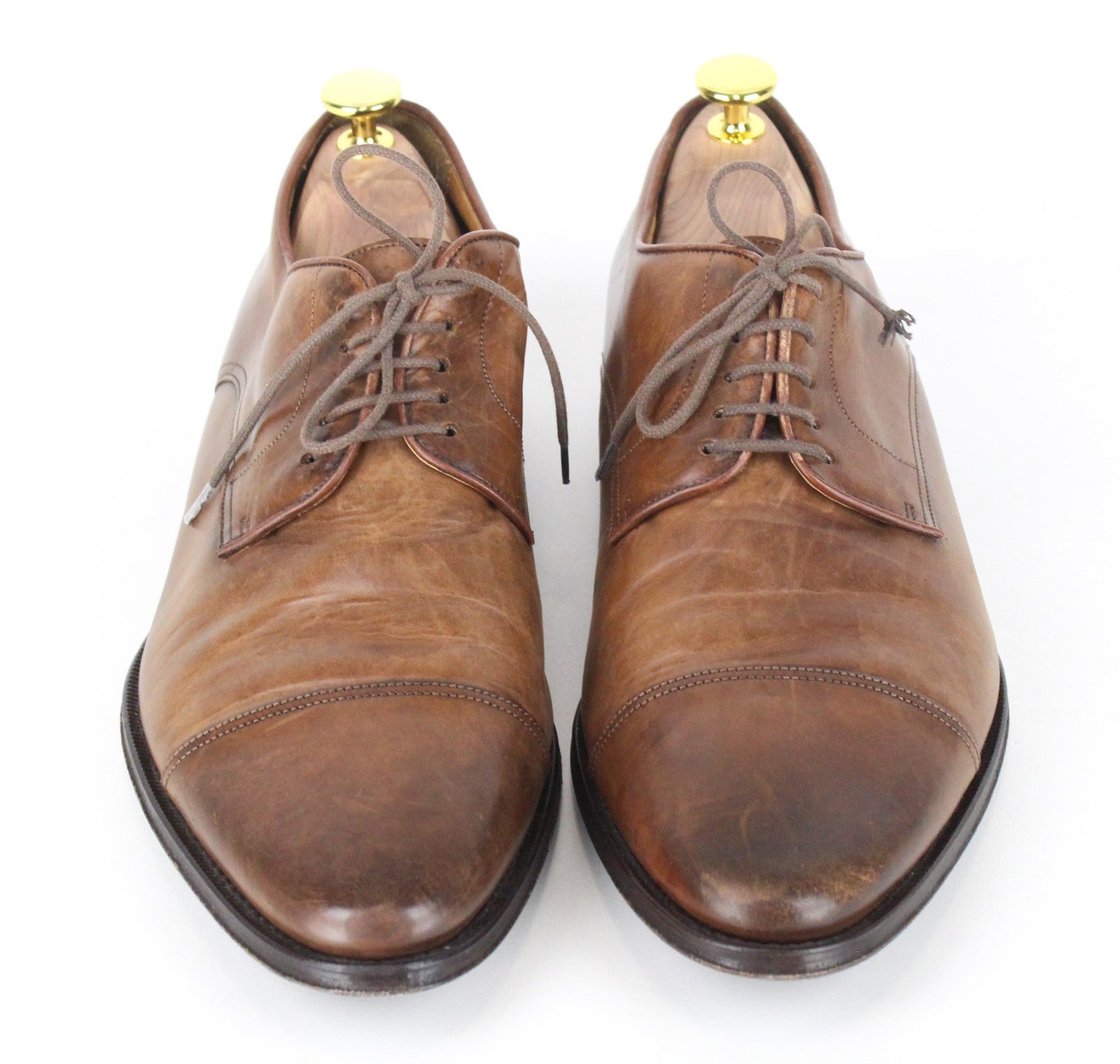 SUITSUPPLY Men Formal Shoes EU42 Mid Brown Pure Calfskin Blake-Stitched Oxford