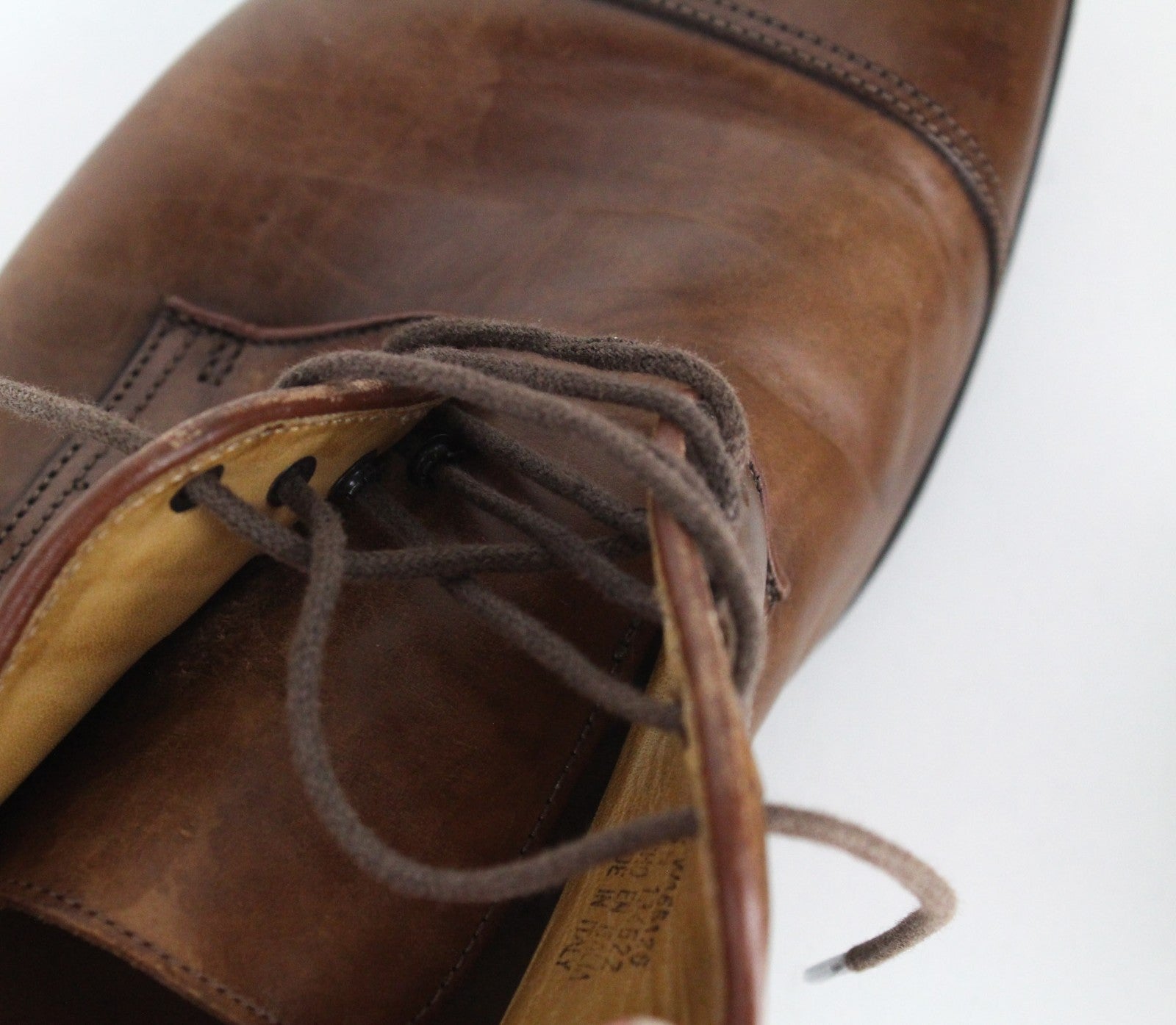SUITSUPPLY Men Formal Shoes EU42 Mid Brown Pure Calfskin Blake-Stitched Oxford