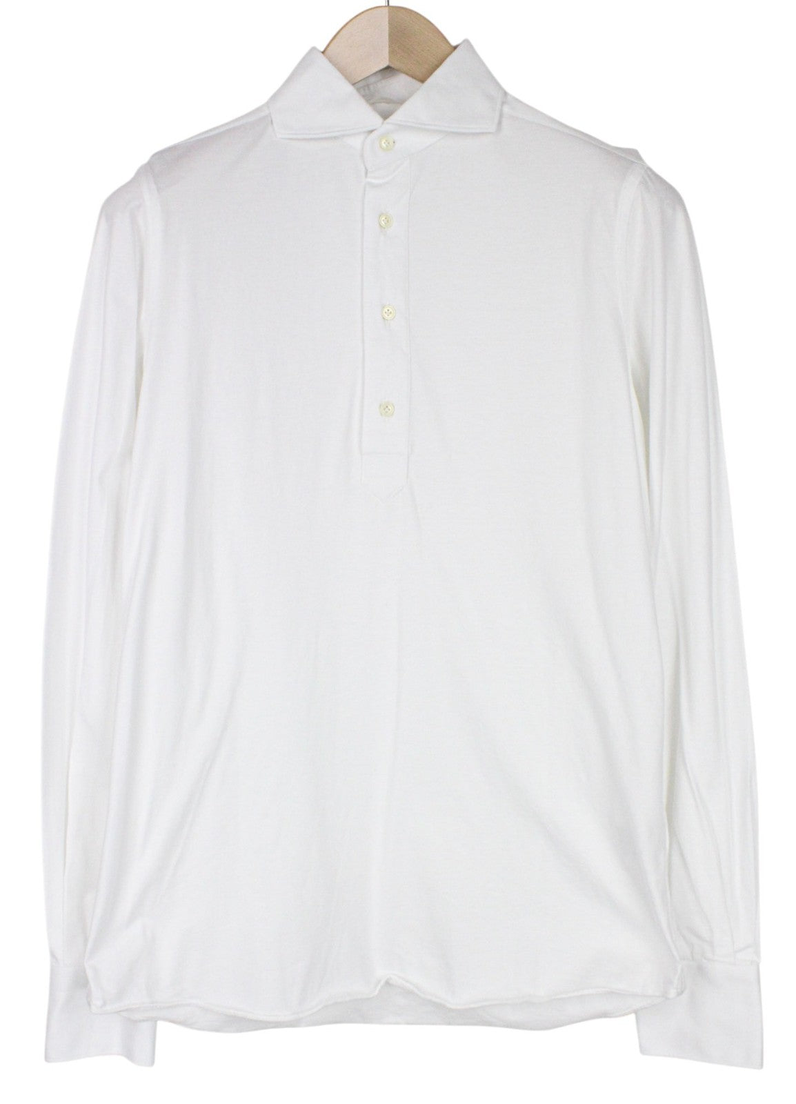SUITSUPPLY Men T-Shirt 37/14 1/2 Extra Slim Pure Cotton White Casual Polo