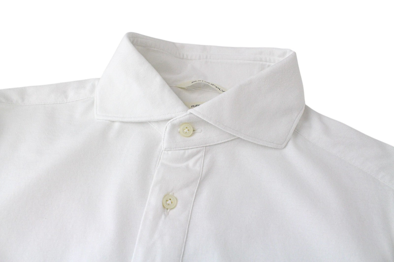 SUITSUPPLY Men T-Shirt 37/14 1/2 Extra Slim Pure Cotton White Casual Polo