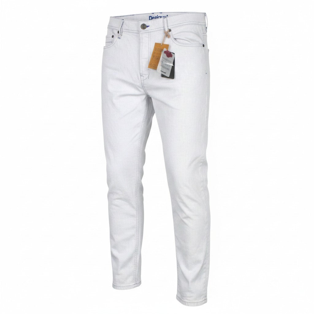DESIGUAL Lucas Men Jeans W28 Slim Fit Cotton Stretch Faded Light Blue