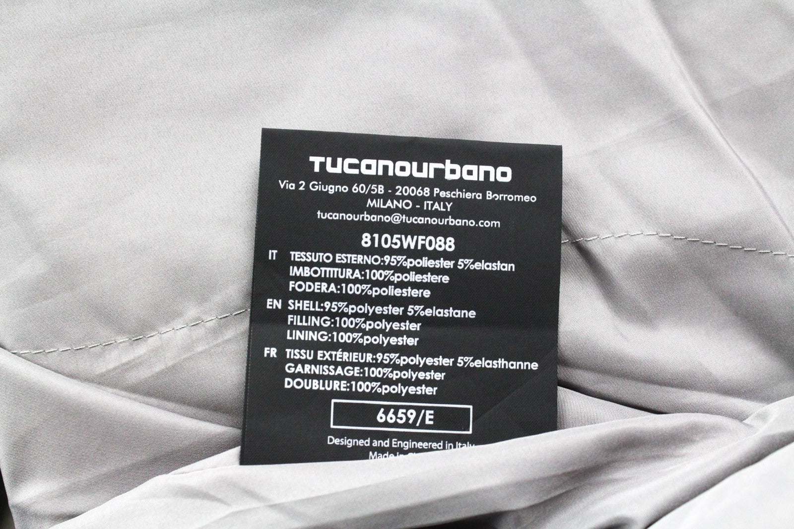 TUCANO URBANO Wilma Women Jacket EU34 XS Grey Thermal Padding Single-Breasted