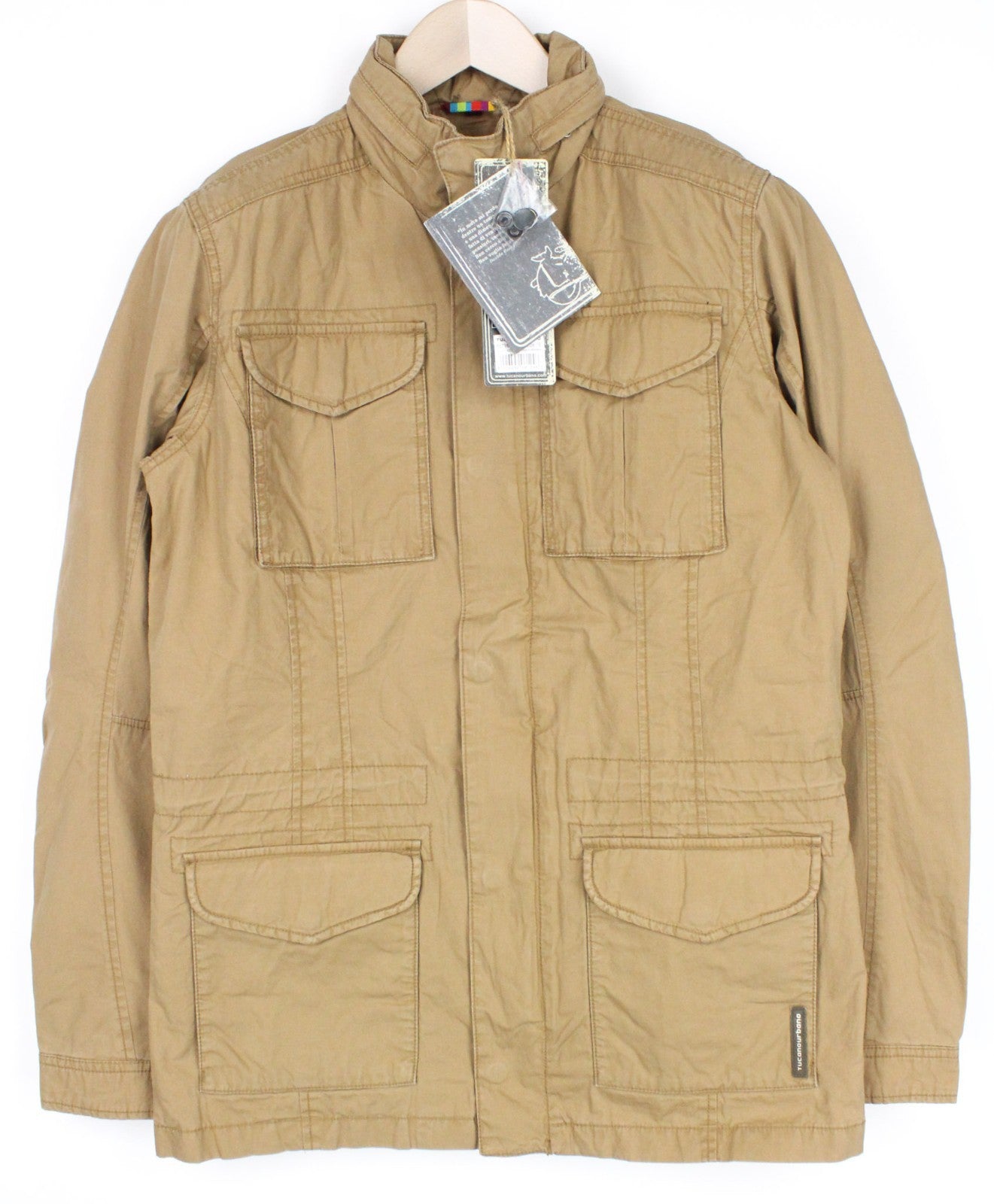 TUCANO URBANO Douz Men Jacket S Brown Cotton Single-Breasted Motorcycle