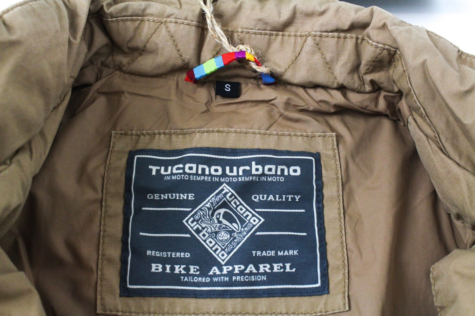 TUCANO URBANO Douz Men Jacket S Brown Cotton Single-Breasted Motorcycle Lined